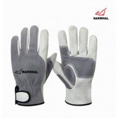 용접장갑 백색+회색 ( 프리미엄 ) - 내피있음