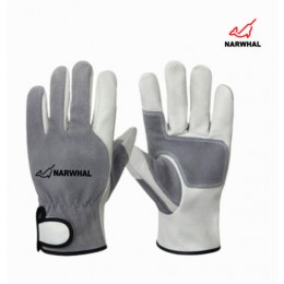 용접장갑 백색+회색 ( 프리미엄 ) - 내피있음
