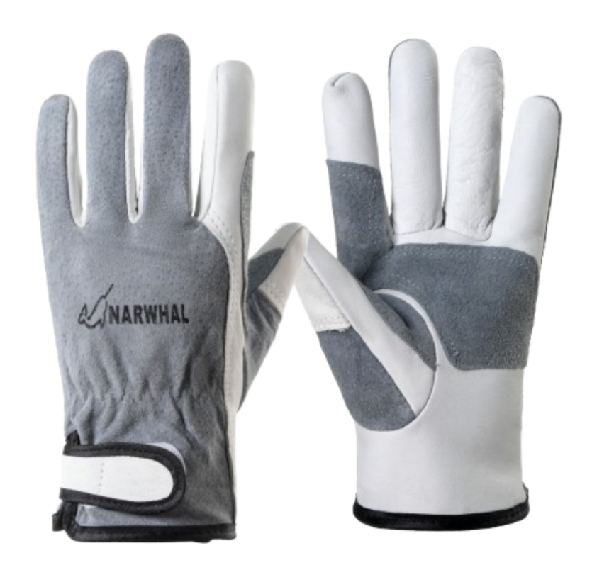 용접장갑 백색+회색 ( 프리미엄 ) - 내피있음