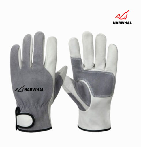 용접장갑 백색+회색 ( 프리미엄 ) - 내피있음